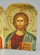 Religieuze Icoon Tweeluik Onze-Lieve-Vrouw van Kazan & Jezus Pantocrator - 7cm