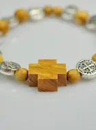 Religieuze Armband Tientje Heilige Benedictus van Olijfhout