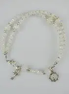 Tientje Armband Wit Kristal - Kruis & Wonderdadige Medaille