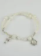 Tientje Armband Wit Kristal - Kruis & Wonderdadige Medaille