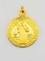 Medaille Heilige Benedictus - Goudkleurig Metaal - 22mm