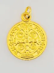 Medaille Heilige Benedictus - Goudkleurig Metaal - 22mm