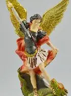 Beeld Heilige Michael de Aartsengel van Hars - 20 cm