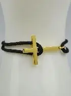 Armband met Goudkleurig Kruis op Zwart Koord - voor Heren