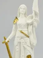 Albast Beeld Jeanne d'Arc met Gouden Randen - 22cm
