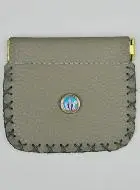 Portemonnee met Medaille Maria Wonderdadige - Grijs Leer