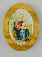 Auto Badge Heilige Anna van Olijfhout 4cm