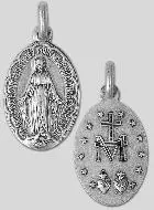 Medaille Maria Wonderdadige in antiek Zilverkleur - 19mm