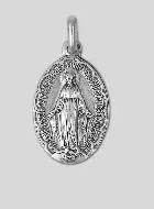 Medaille Maria Wonderdadige in antiek Zilverkleur - 19mm
