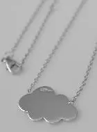 Zilveren Collier met Wolk Hanger - Gourmet Schakel 45cm