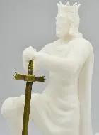 Beeld van de Heilige Lodewijk Koning van Frankrijk van Albast
