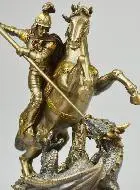 Religieus Bronzen Beeld van Sint Joris - 22 cm
