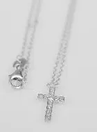 Collier Ketting met Zirkonia Kruis - 925 Zilver