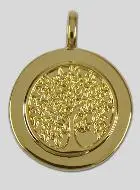 Vergulde Levensboom Medaille met Rand - 17 mm