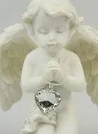 Knielende Biddende Engel - Hart en Glitter