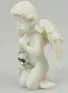 Knielende Biddende Engel - Hart en Glitter