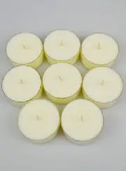 Set van 8 Biologische Theelichten 100% Natuurlijk - 10 Uur