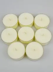 Set van 8 Biologische Theelichten 100% Natuurlijk - 10 Uur