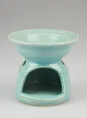 Aromadiffuser van Keramiek met Reliëfpatroon - Licht Blauw