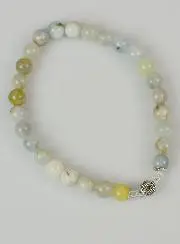 Religieuze Armband van Veelkleurige Amazoniet Natuursteen 6mm en Kruis