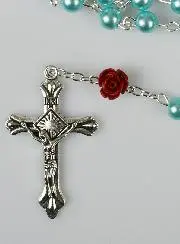 Modieus Trendy Rozenkrans Collier Turquoise Parelmoer op Ketting