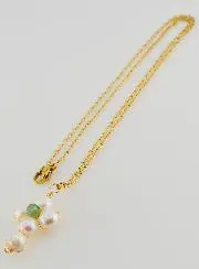 Religieus Collier Parelmoer Kruis en Aventurijn