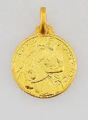 Vergulde Medaille van Jeanne d'Arc - 16 mm