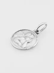 Zilveren Doop Medaille 12mm - Bescherm Engel