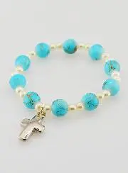 Armband Tientje Kind - Blauw Gemarmerd