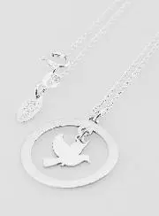 Religieus Collier 925 Zilver - Vredesduif Bedel