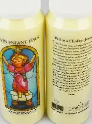 Noveenkaars Kind Jezus met Gebed op de achterkant