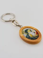 Sleutelhanger van Olijfhout - Heilige Benedictus
