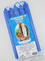 Doorgekleurde Kaarsen Onze Lieve Vrouw van Lourdes 14 cm - Set van 5