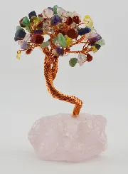 Levensboom 7 Natuurstenen & Roze Kwarts - 12cm