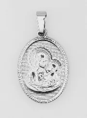 Maagd en Kind Roestvrijstalen Medaille - 21mm