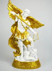 Religieus Beeld van Sint Michaël met Weegschaal - 40cm