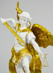 Religieus Beeld van Sint Michaël met Weegschaal - 40cm