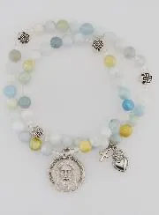 Rozenkrans Armband Aquamarijn 6mm - Heilige Gelaat
