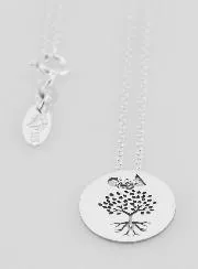 Religieus Collier Levensboom Wortels Penning - 925 Zilver