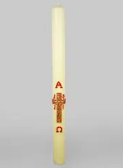 Grote Paaskaars met Gouden Kruis Reliëf - 88cm