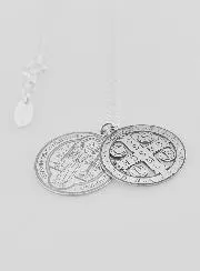 Zilveren Religieus Collier Heilige Benedictus 20mm