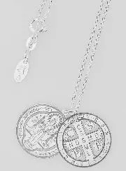Zilveren Religieus Collier Heilige Benedictus 20mm