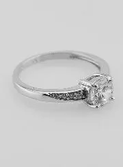 Solitaire Ring Zilver en Zirkoon - Maat 54