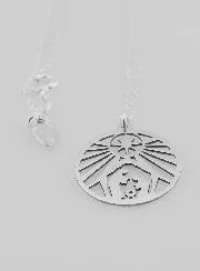 Hanger en Ketting van Zilver - Heilige Familie 20mm