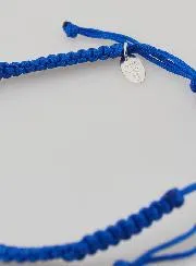 Armband van Gevlochten Touw Blauw - Zilveren Levensboom