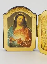 Tweeluik Icoon Vormsel - Jezus Heilig Hart en Heilige Geest
