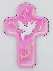 Kruis Vormsel - Duif van de Heilige Geest - Roze