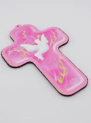 Kruis Vormsel - Duif van de Heilige Geest - Roze