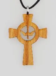 Vormsel Kruis Hanger van Hout - Heilige Geest