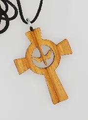 Vormsel Kruis Hanger van Hout - Heilige Geest